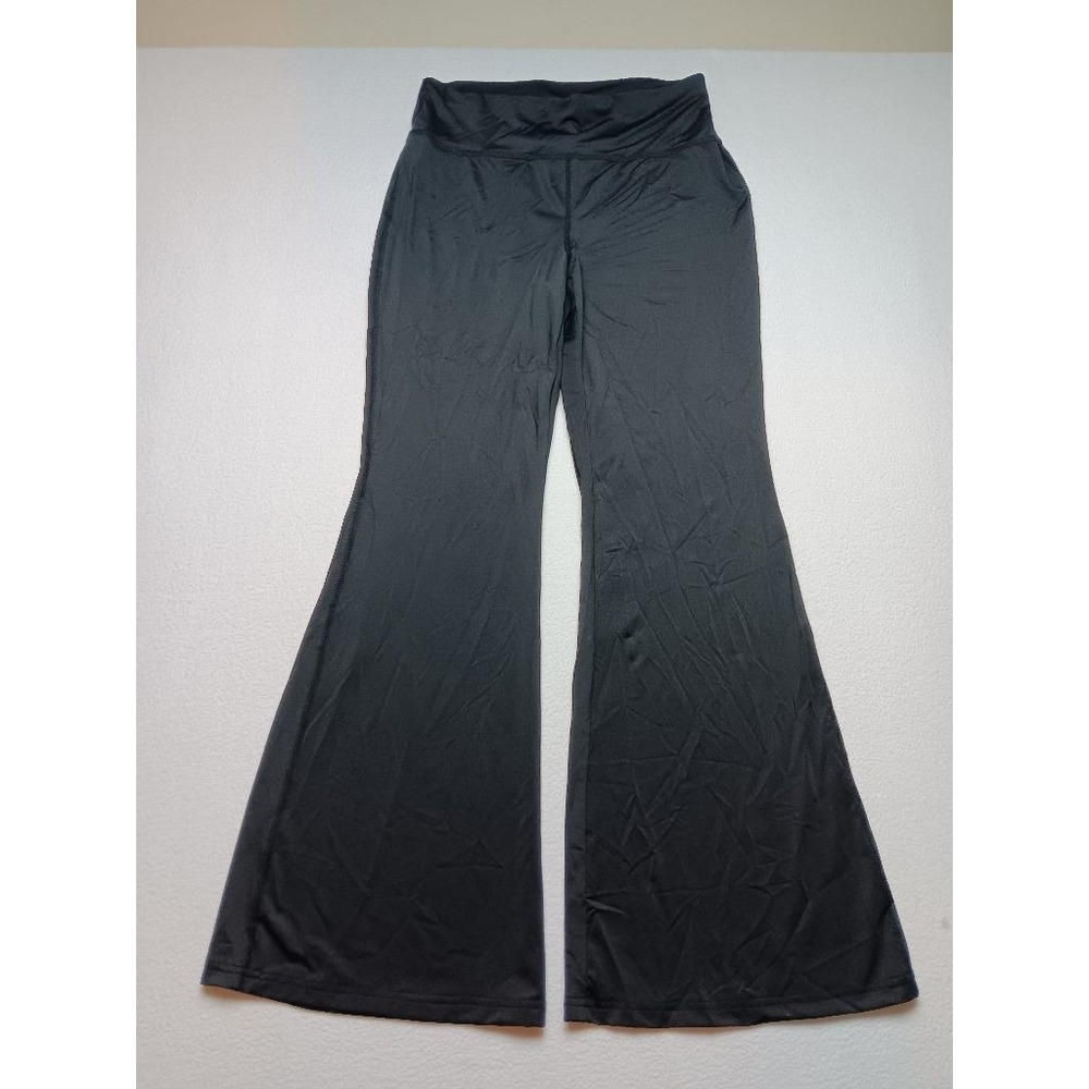 Women's Black Flare Yoga Pants Size L High Waist Bell Bottom Stretch Leggings